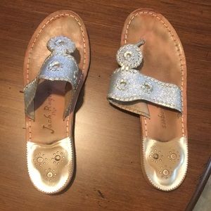 Jack Rogers silver and gold SPARKLE sandal